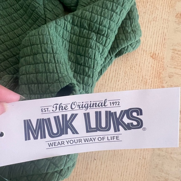 Muk Luks Quilted Shacket green tall small New - Picture 4 of 9